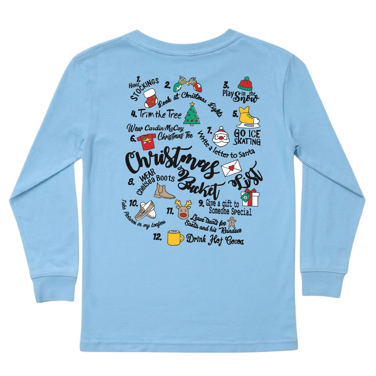 Kids' Christmas Bucket List Long-Sleeve Tee