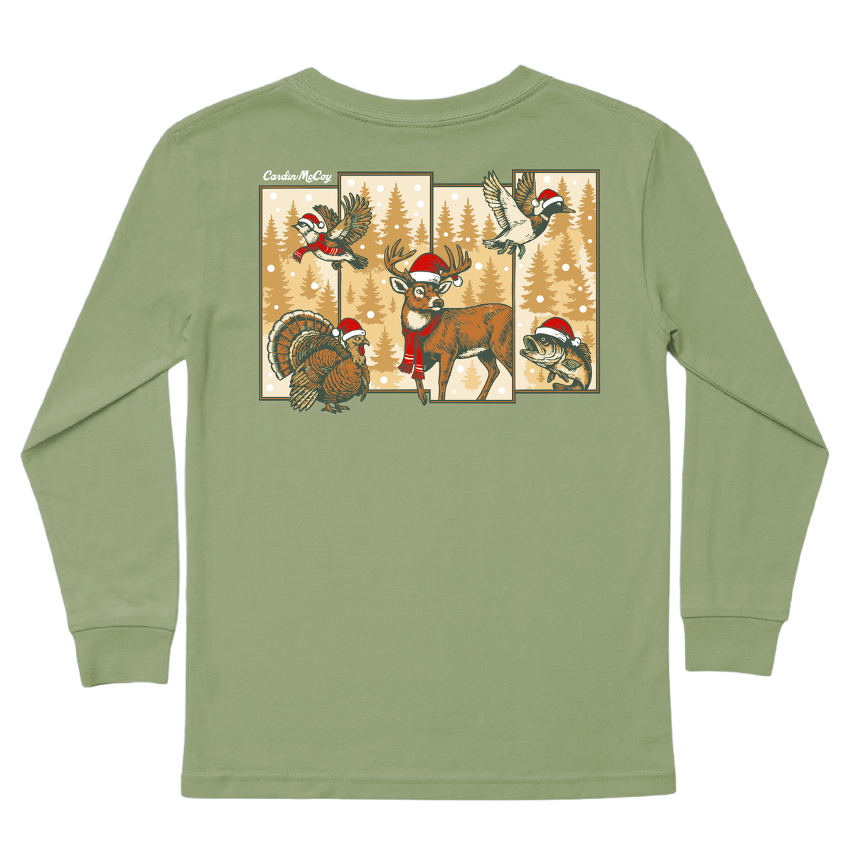 Boys' Christmas Hunting Grid Long-Sleeve Tee