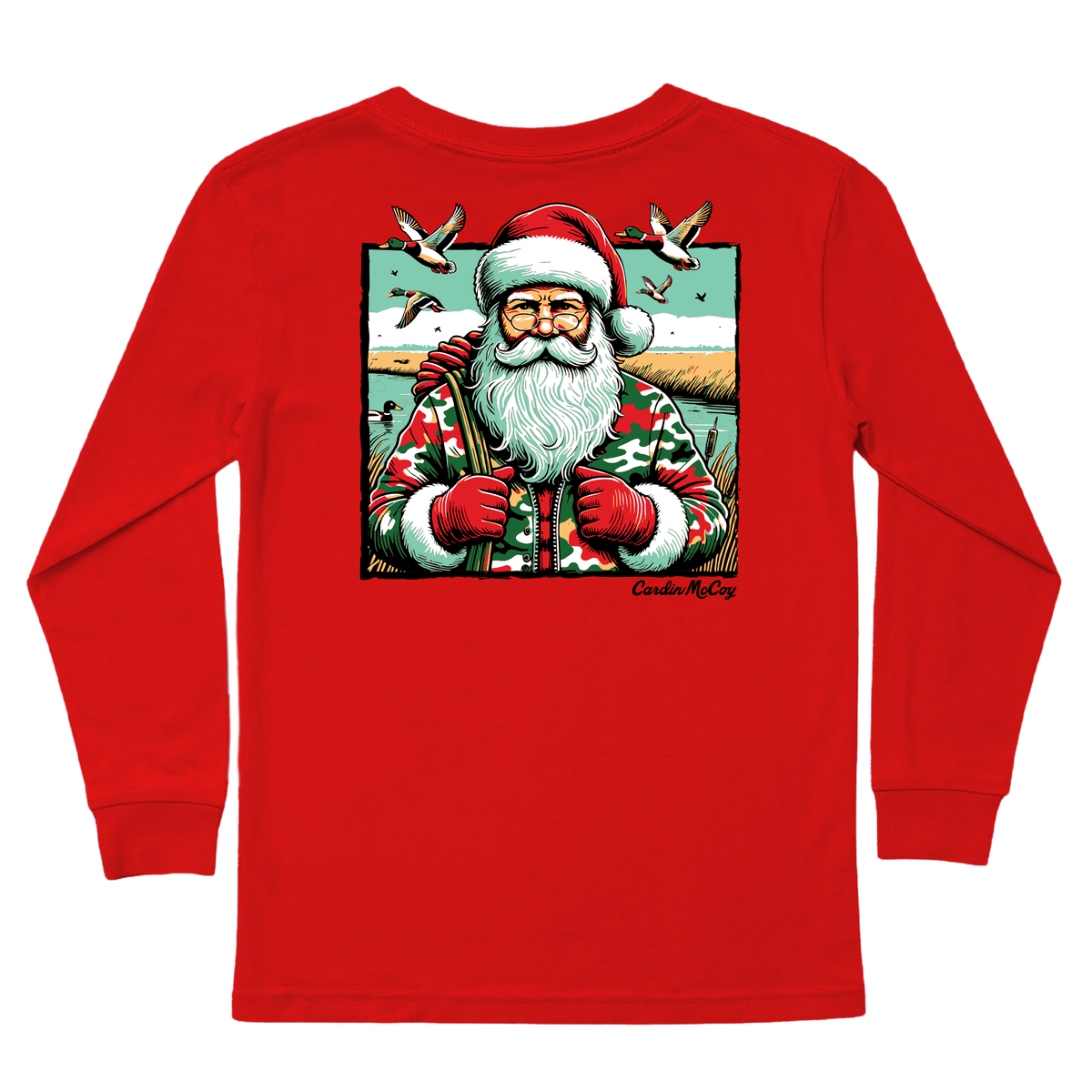Kids' Santa Duck Hunter Long-Sleeve Tee