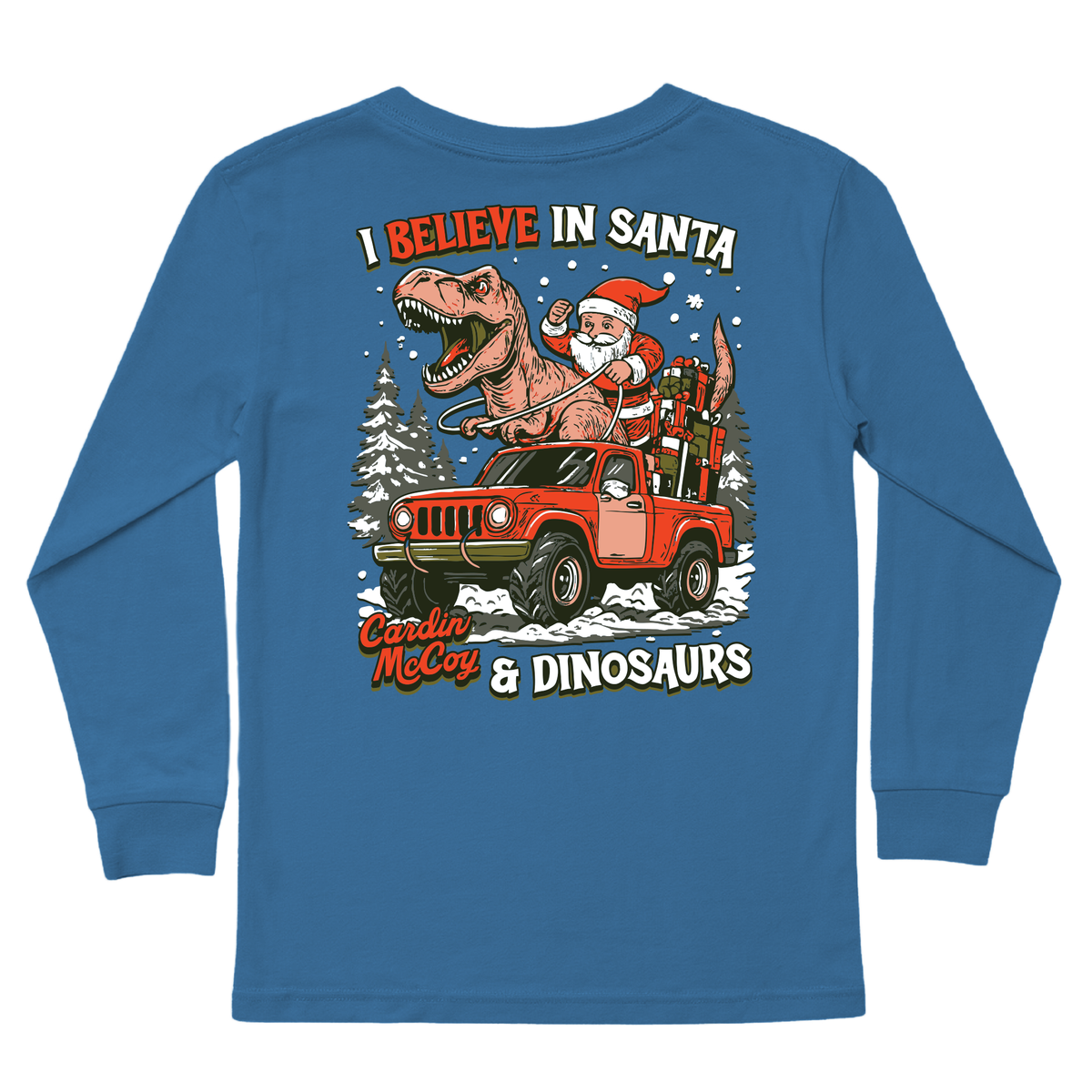 Boys' Santa & Dinosaurs Long-Sleeve Tee